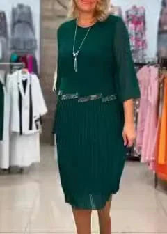 Moteriška elegantiška klostuota, orui pralaidi suknelė