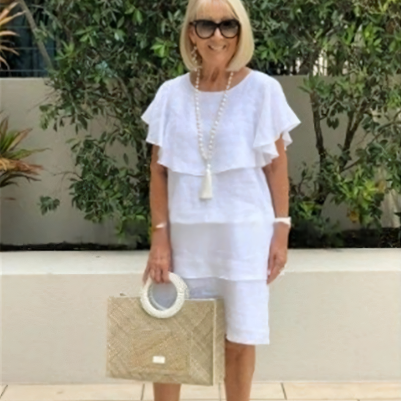 Medvilninė suknelė su raukiniais