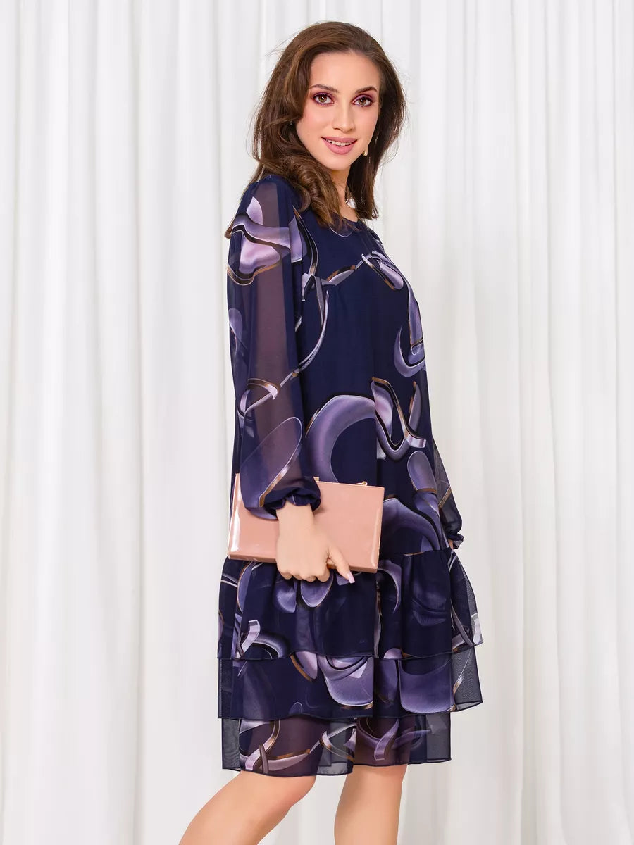 Elegantiška suknelė su rauktomis rankovėmis