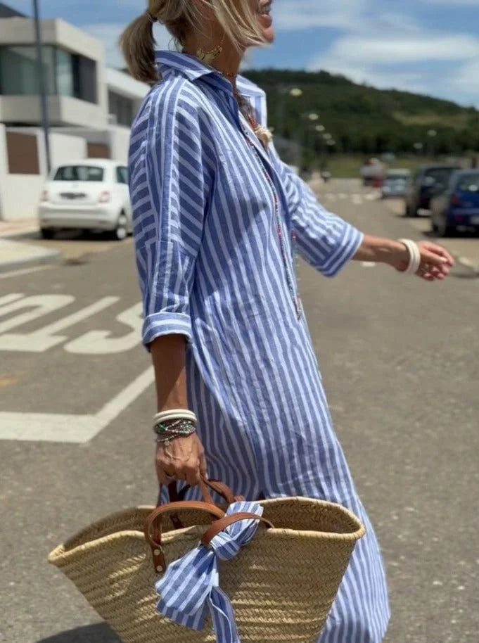 Klasikinė dryžuota suknelė