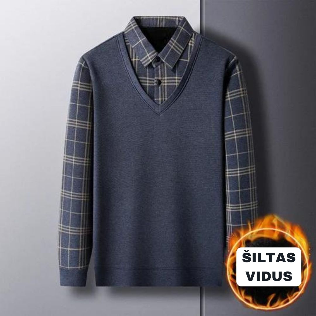 Vyriškas termo megztinis su dvigubu pamušalu iš vidaus - prekinis.lt