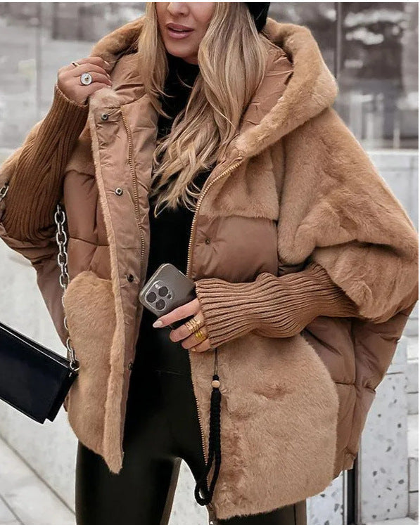 Moteriškas paltukas su kailiuku