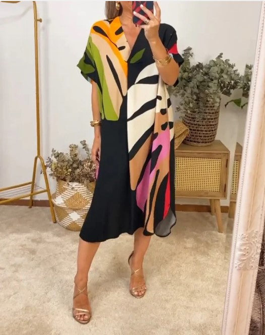 Vasarinė išskirtinė ryškių spalvų suknelė