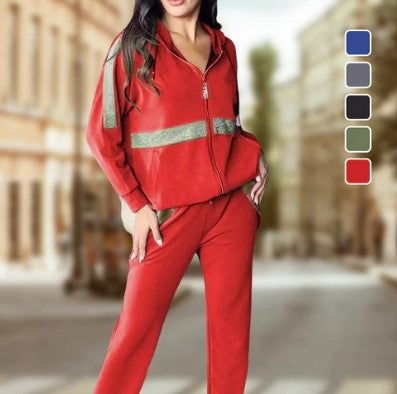 Vienspalvis moteriškas laisvalaikio dviejų dalių komplektas