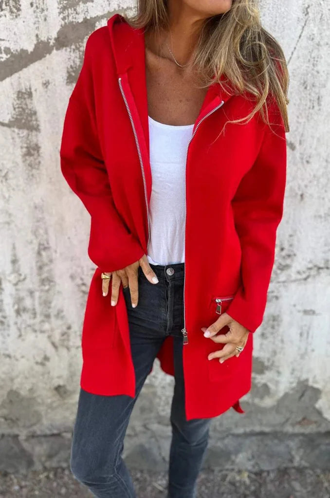 Vienspalvis kardiganas su užtrauktuku