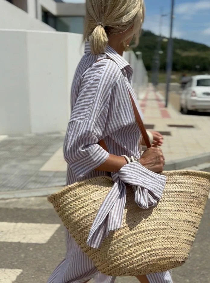 Klasikinė dryžuota suknelė