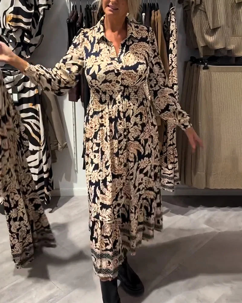 Madingo rašto rudeninė suknelė