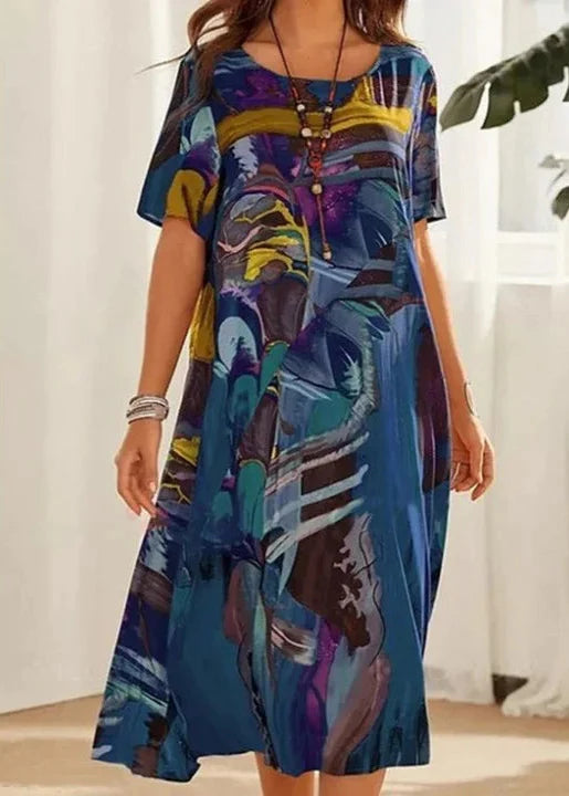 Madinga suknelė su laisvalaikio raštu