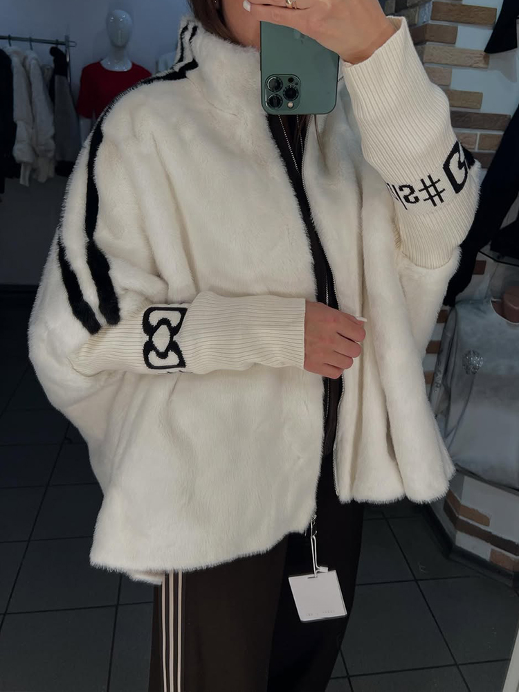 Moteriškas minkštas laisvalaikio paltas su apykakle