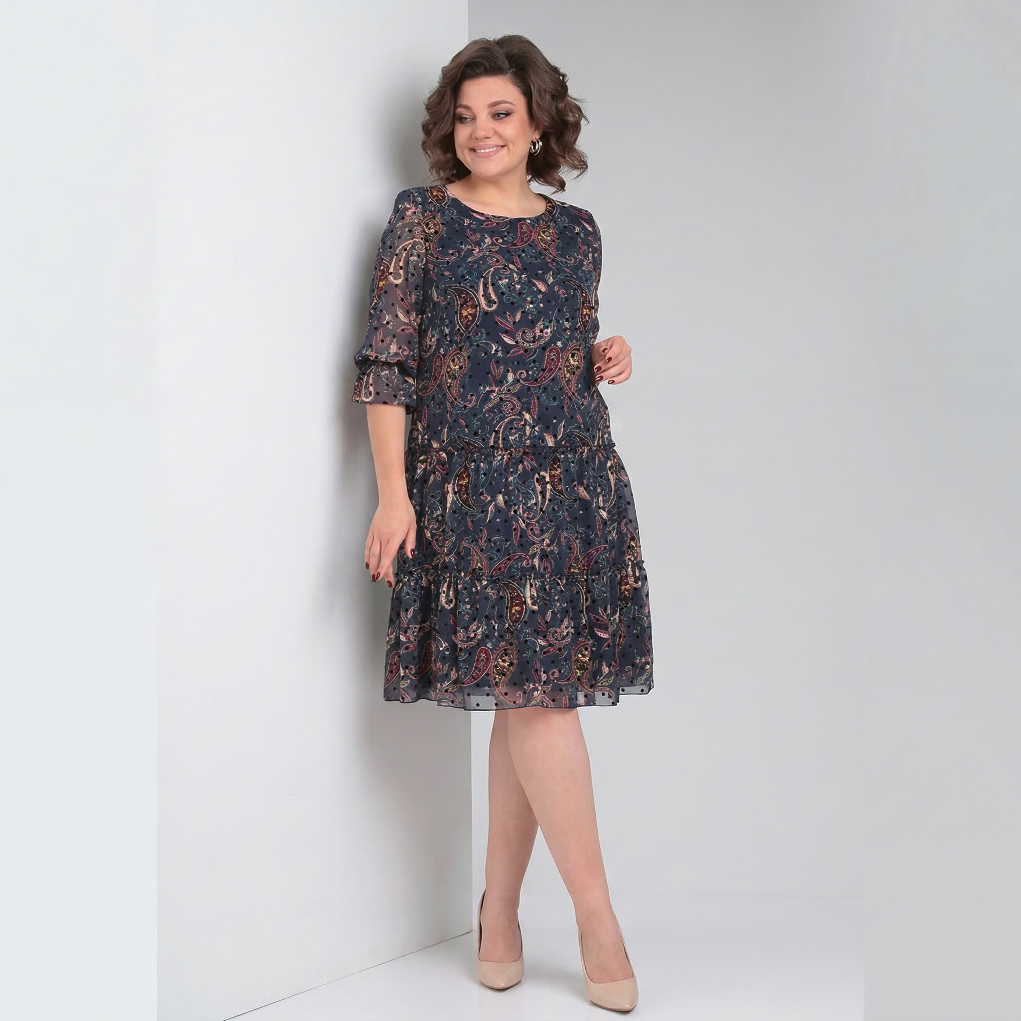 Nauja pavasarinė marginta suknelė